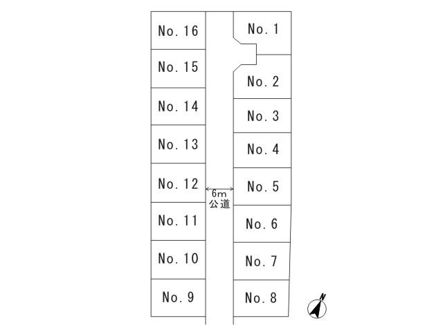 The entire compartment Figure. All 16 buildings It is a refreshing site of 6M public road.