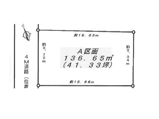 Compartment figure. Land price 24,800,000 yen, Land area 136.65 sq m compartment view