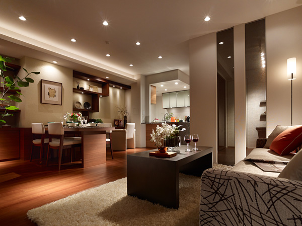 Living.  [living ・ dining] Such as soft lighting that makes you feel elegant flow of time, It is a space to learn the relaxation deeper than where. This gathering of the family, of course, Home party is where you also spend comfortably by inviting friends.