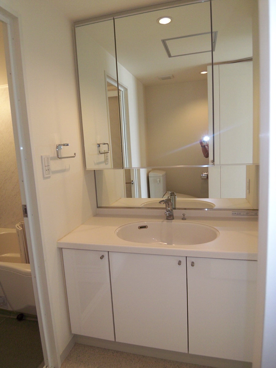 Washroom. Washbasin of enhancement! The back of the three-sided mirror is all housed