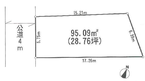 Compartment figure. Land price 55,800,000 yen, Land area 95.09 sq m