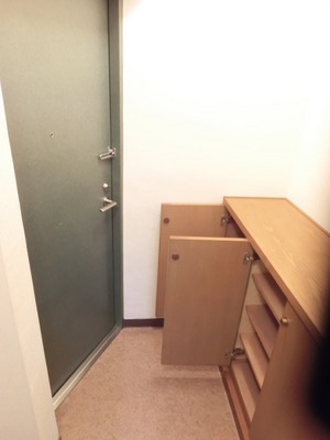 Entrance. With shoe box