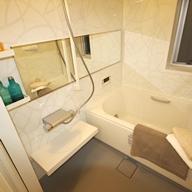 Bathroom. Also it looks widely bathroom in landscape of mirror