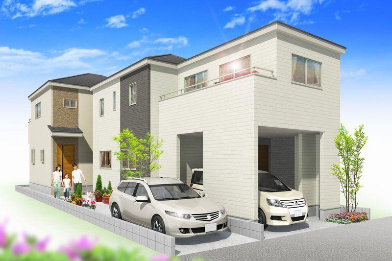 (1, 2 Building) There Rendering one minute each building car space. . (1, 2 Building) Rendering