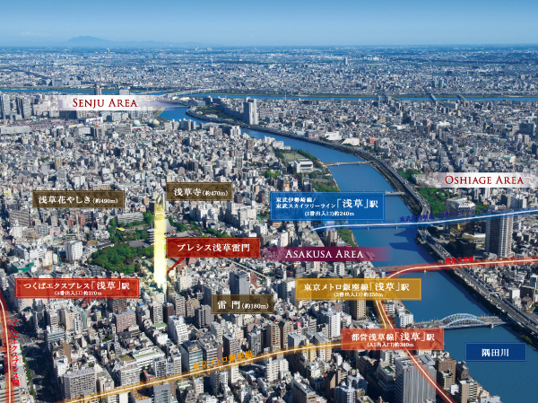 Surrounding environment. Which was subjected to a CG processing to aerial (of the October 2013 shooting sky around local shooting, In fact a slightly different. Also, Light representing the position of the local does not indicate the scale and height of the building)