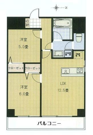 Floor plan. 2LDK, Price 25,800,000 yen, Occupied area 51.03 sq m , Balcony area 5.22 sq m