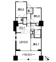 Floor: 3LD ・ K + WIC (walk-in closet), the occupied area: 64.48 sq m, Price: TBD