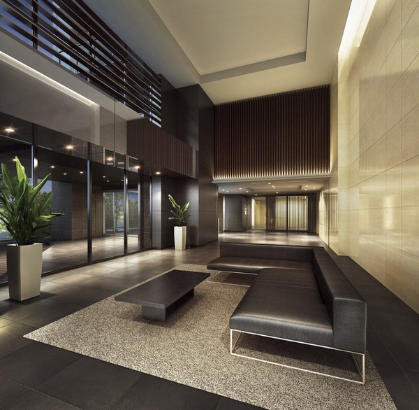 Open entrance hall of the two-layer Fukinuki (Rendering)