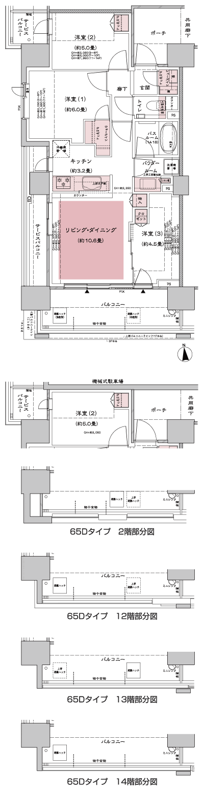 Floor: 3LD ・ K + WIC (walk-in closet) + SIC (shoes closet), the occupied area: 65.15 sq m, Price: TBD