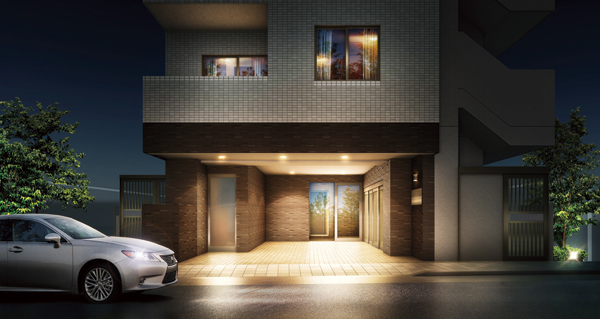 Buildings and facilities. Entrance Rendering