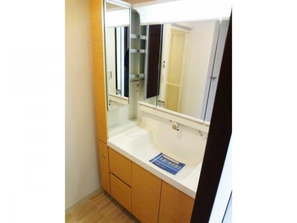 Wash basin, toilet. Washroom