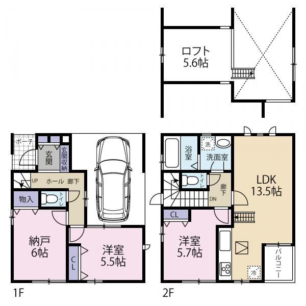 Floor plan. 36 million yen, 2LDK+S, Land area 65.03 sq m , Building area 89.78 sq m