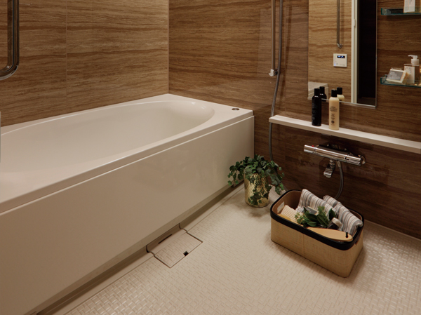 Bathing-wash room.  [Bathroom] Friendly impression to the eye, Me wrap the body enter and leisurely, Bathroom which adopted the oval tub of the oval form. Hot water tension at the touch of a button ・ Reheating ・ Also it provides warm Otobasu system such as the useful features that can.