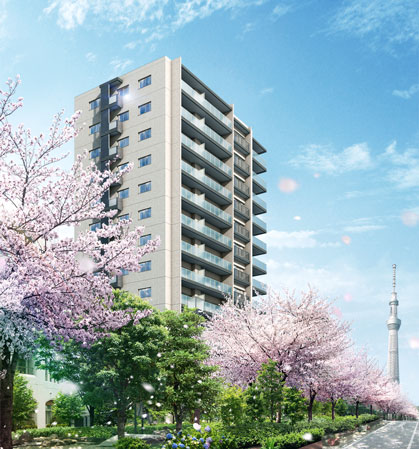 Buildings and facilities. Sumita rich beautiful park of cherry trees so as to be continuous to the natural park has spread to the south of the local. (Exterior view)
