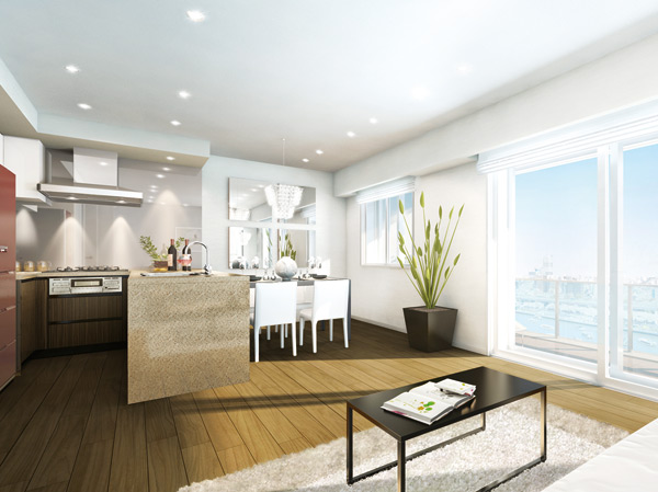 Living.  [Living Dining] Also open, great scenery spread before your eyes, living ・ Important factors that make up the dining. Under the beautiful harmony of living space and the landscape, Even when the bustling gathering, Quiet even when the relaxation flowing time, Is conscious as special casual of Sightings, Life of quality starts.  ※ Listings indoor image includes paid option all C type CG Perth (part, Application deadline end)