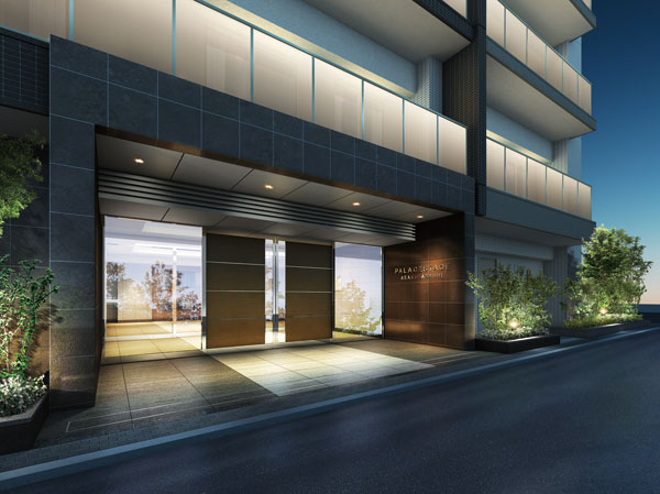 Buildings and facilities. Entrance approach Rendering