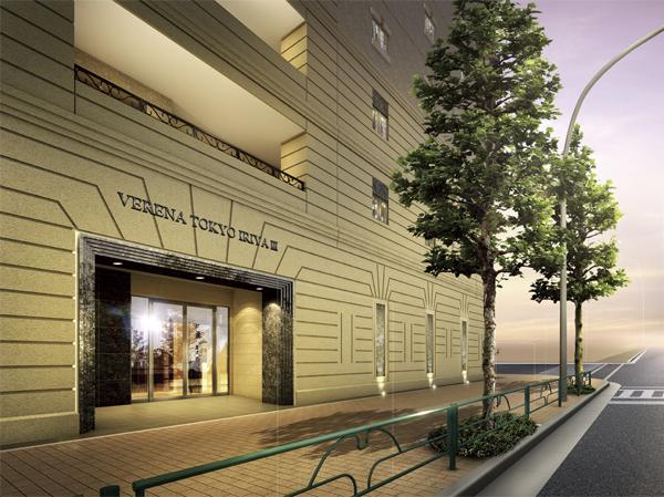 Shared facilities.  [entrance] Around entrance, Familiar Limestone Ya in the streets of Paris, In addition to the key stone to symbolize the stone building (on the stone), Use the chic black marble accents. We created a traditional profound feeling. (Rendering)