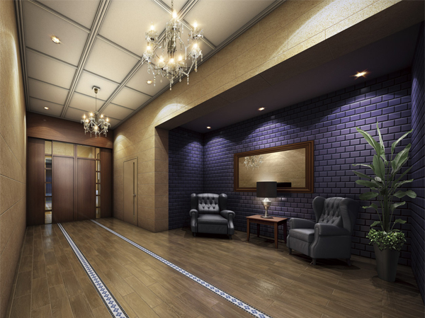 Shared facilities.  [Entrance hall] Neo ・ Incorporating the concept of Kurashisumu, Brilliant and charming shared space. History and originality is crossed, Sophisticated style beauty in simple without fading, The person and guests live here, And the people out in the street, It invites to a special daily. (Rendering)