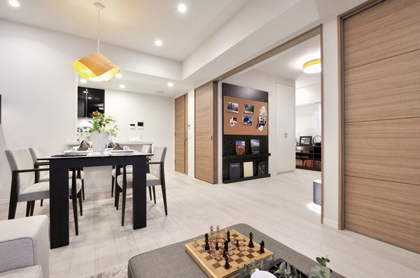 Building structure. living ・ Adopt a "sliding door" between the dining and Western-style (model room / Bos type same specifications)