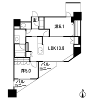 Floor: 2LDK, occupied area: 63.28 sq m