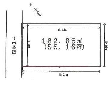 Compartment figure. Land price 124 million yen, Land area 182.35 sq m