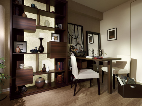 Interior.  [Western-style (2)] Western-style (2) Living ・ Or decorate your favorite memorabilia like a gallery overlooking the dining, Sometimes close the sliding door, You can also soak up the hobby of time.