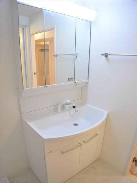 Wash basin, toilet. Big success to get dressed