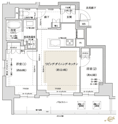 Floor: 2LDK, occupied area: 54.75 sq m