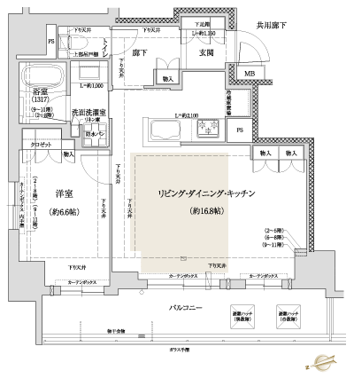 Floor: 1LDK, occupied area: 54.75 sq m