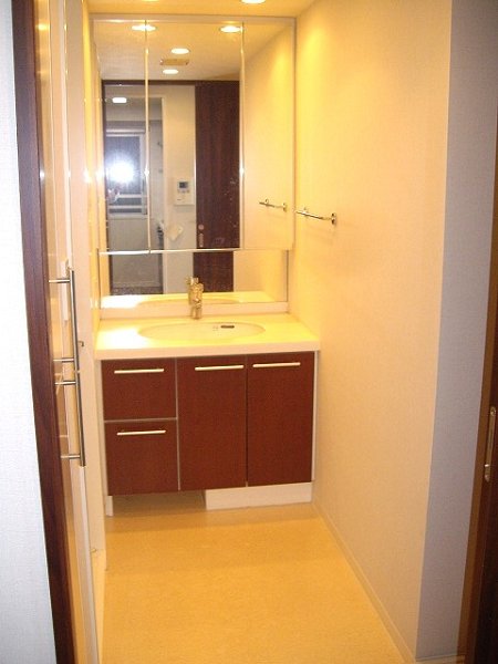 Washroom. Three-sided mirror with a separate wash room