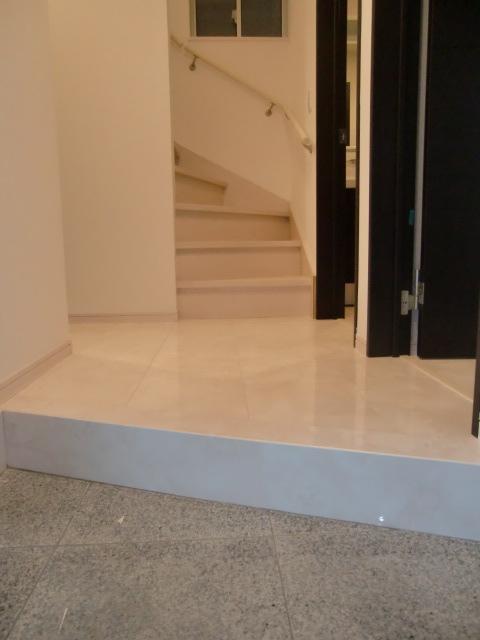 Entrance. Artificial marble tiled luxury entrance, Adoption entrance smart card key