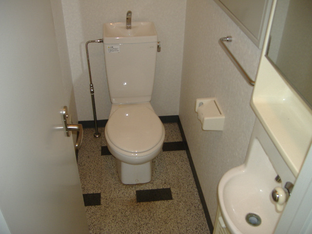 Toilet. Spacious bath