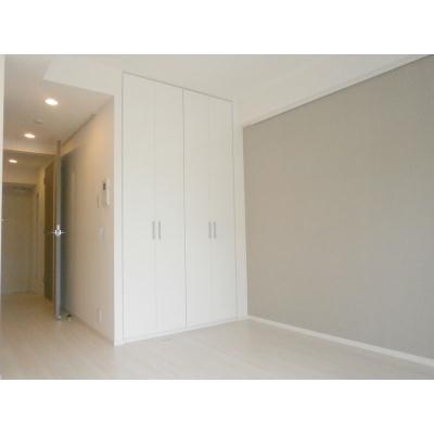 Living and room. It is fashionable color scheme of the wall.