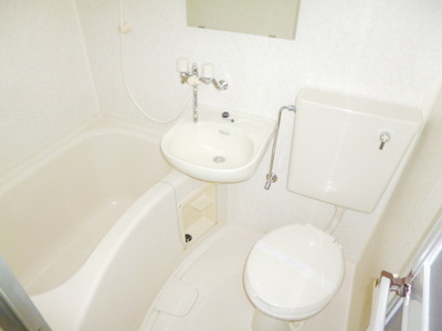 Bath. With convenient mirror