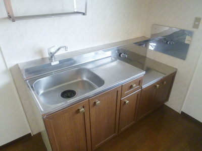 Kitchen. Two-burner gas stove installation Allowed