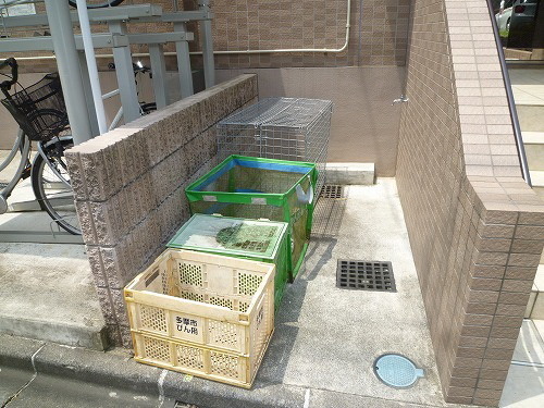 Building appearance. It is an on-site trash Storage