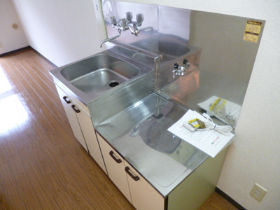 Kitchen. Two-burner gas stove can be installed