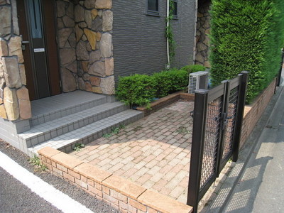 Entrance. Bicycle also put in front of the entrance