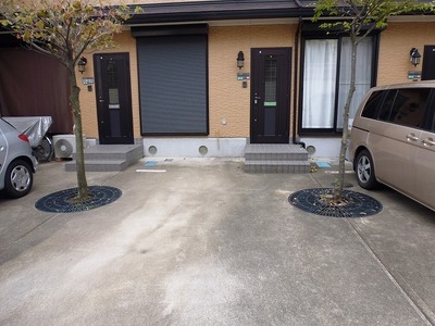 Parking lot. There is parking lot