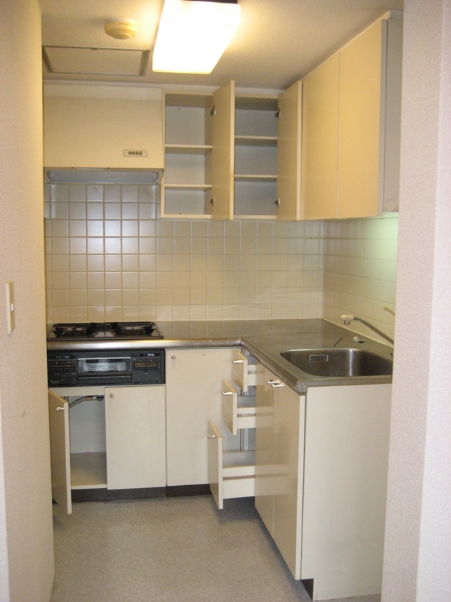 Kitchen. 3-burner stove with stand-alone kitchen