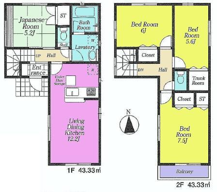 Floor plan. 31,800,000 yen, 4LDK, Land area 100.67 sq m , Building area 86.66 sq m