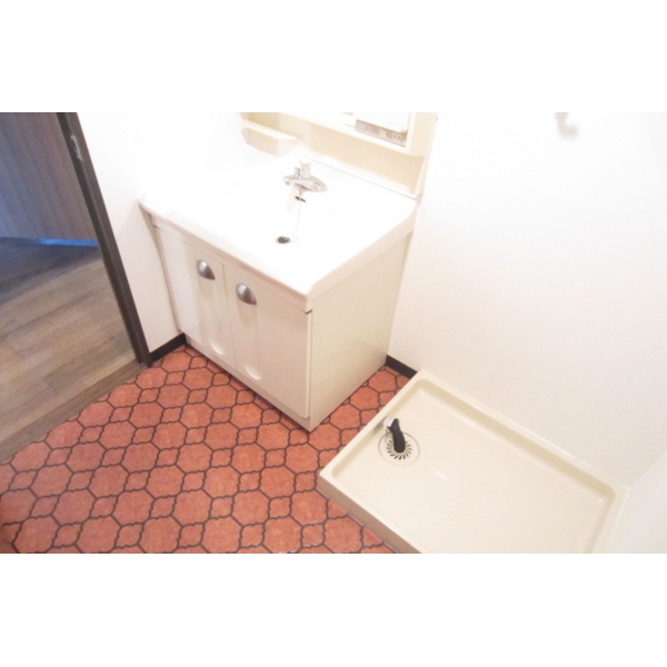 Washroom. Happy independence washbasin, There is storage room washing machine.