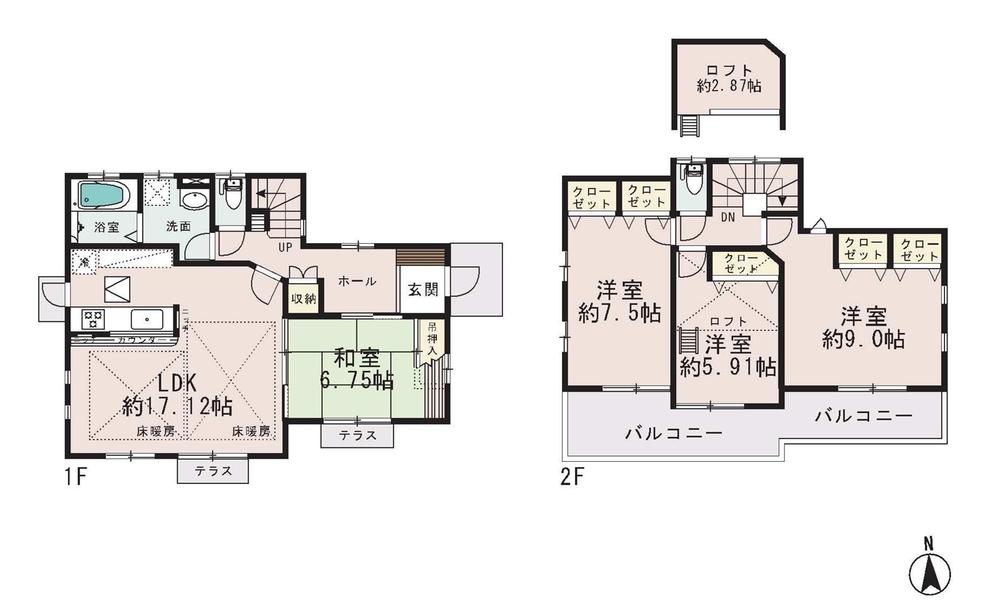 Floor plan. 45,800,000 yen, 4LDK, Land area 175.36 sq m , Building area 106.71 sq m