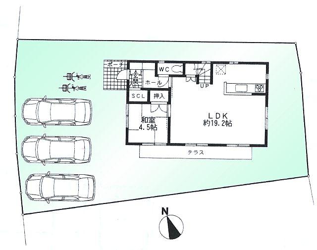 Compartment figure. 58,800,000 yen, 4LDK, Land area 189.98 sq m , Building area 99.36 sq m compartment view