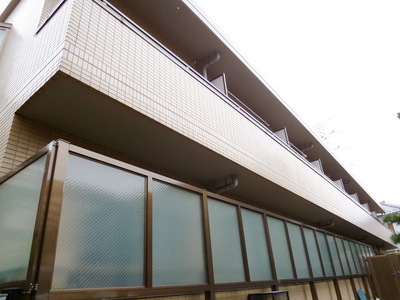 Building appearance. Facing south in sunny