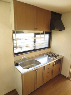 Kitchen. Two-burner gas stove installation Allowed Kitchen