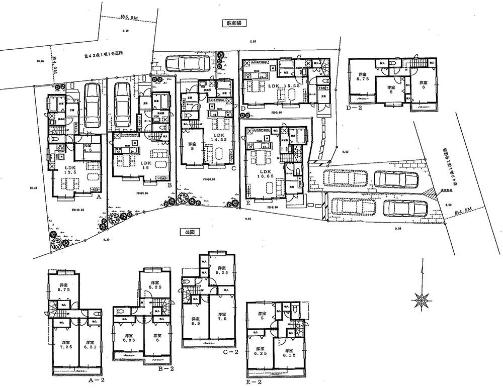 The entire compartment Figure. The south side is the sunny location in a park.