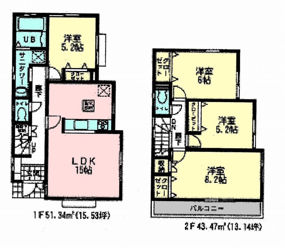 Floor plan. 33,800,000 yen, 4LDK, Land area 110.26 sq m , Building area 94.81 sq m