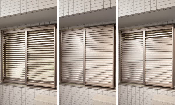 Security.  [Movable louver surface lattice] While the securing of privacy, You can adopt the lighting and ventilation. (Same specifications) ※ Corridor side window only