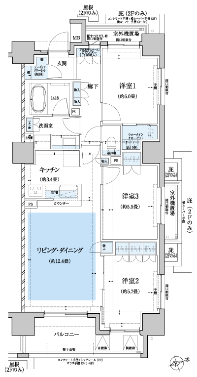Floor: 3LDK + WIC + SIC, the occupied area: 76.27 sq m, Price: 36,480,000 yen, now on sale